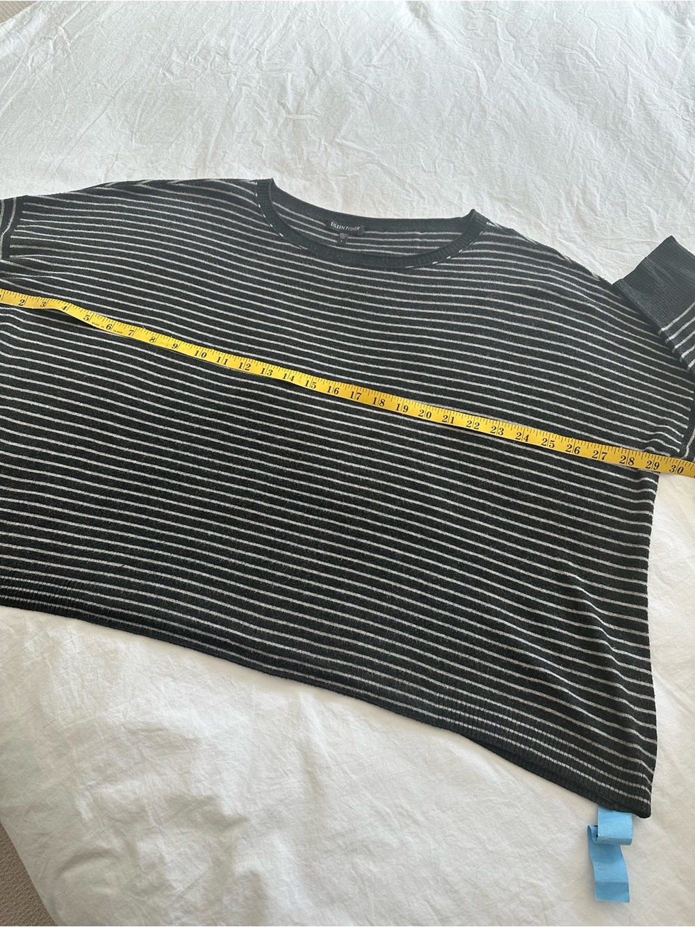 Eileen Fisher black and white Striped Knit Top, size large - Picture 7 of 11